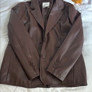 Urban Outfitters Brown Leather Blazer